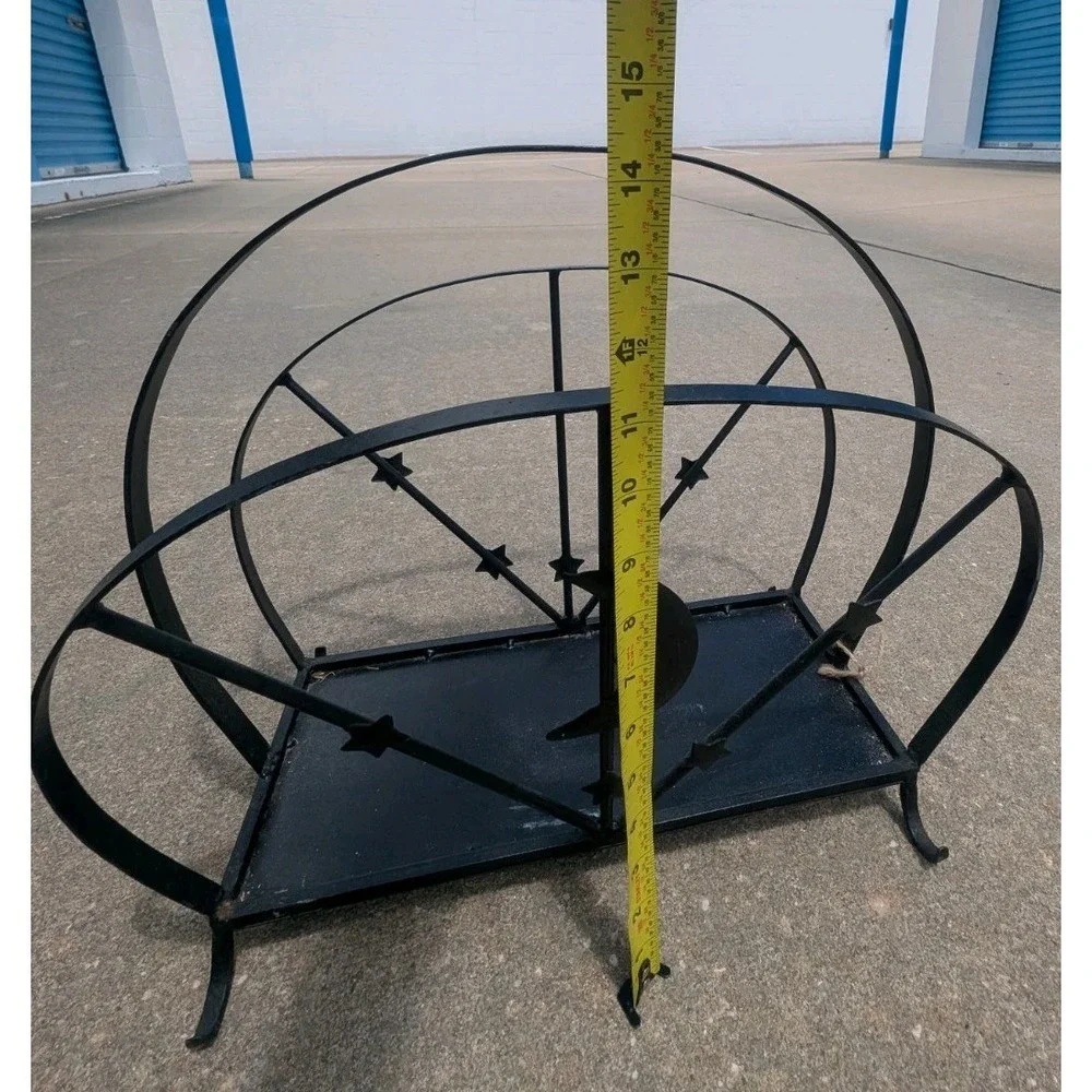 Vintage Celestial Moon & Star Black Metal Magazine/Newspaper Holder Rack 16